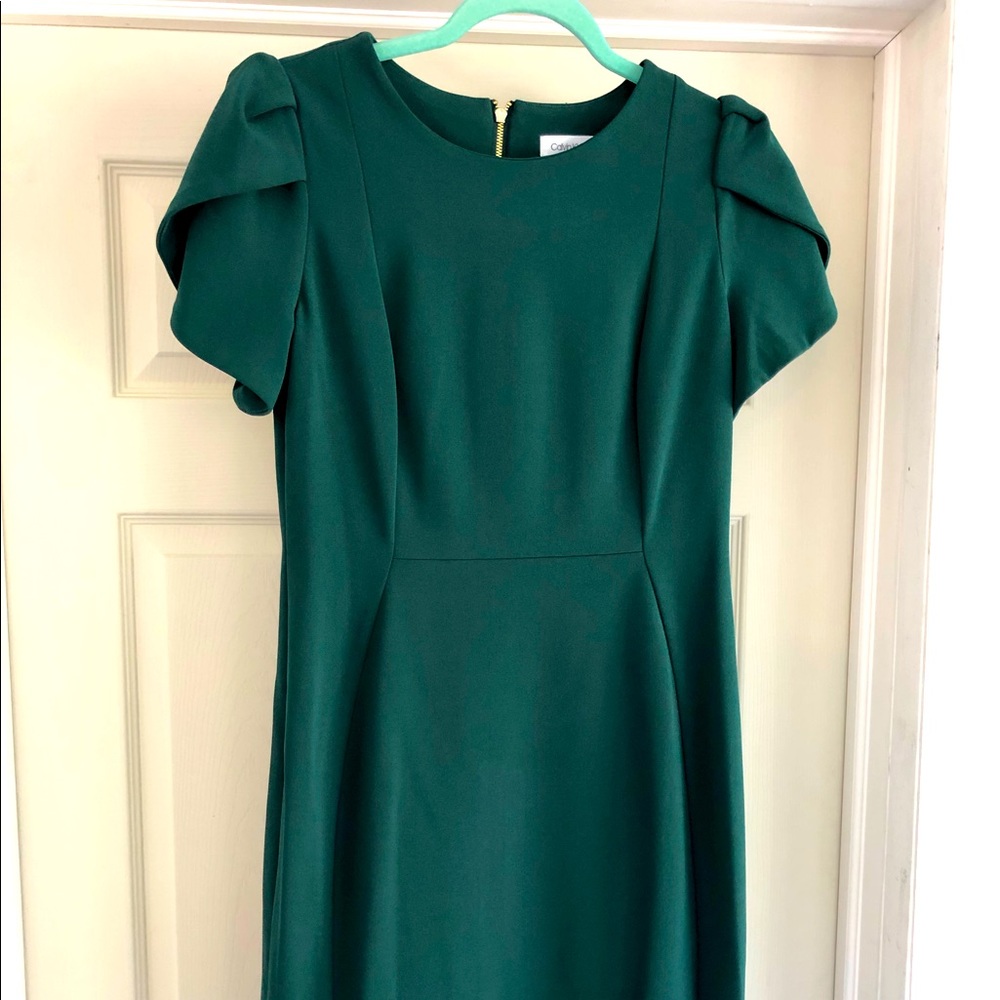 Calvin Klein dress, hunter green, size 10. Worn once. Like new condition